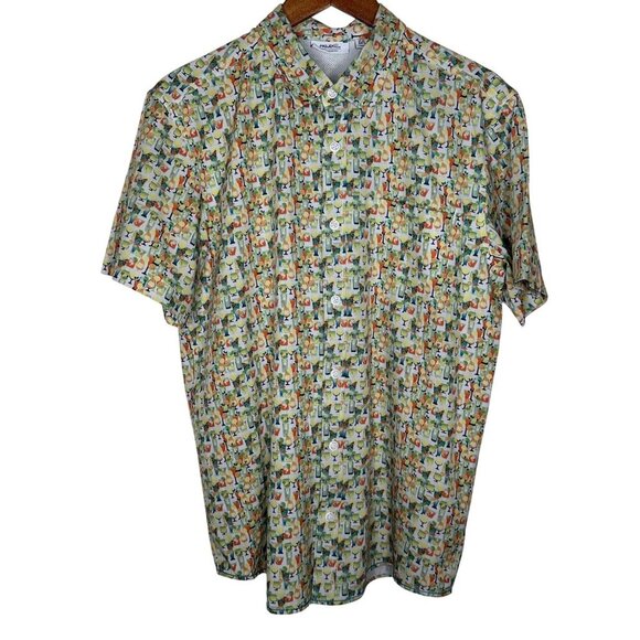 Projek Raw Men's Camp Shirt Sunset Lounge Series all over cocktail print Sz Larg - Picture 1 of 7